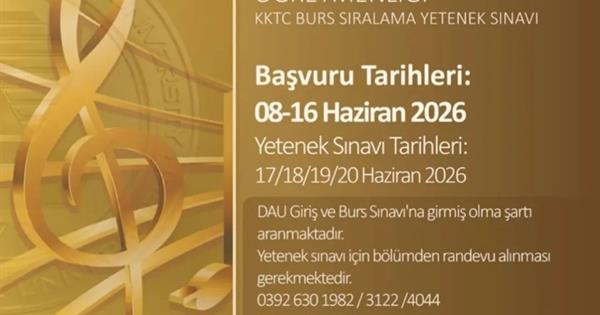 Müzik Öğretmenliği KKTC burs sıralama yetenek sınavı